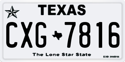 TX license plate CXG7816