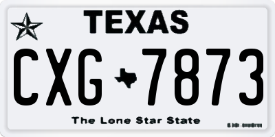 TX license plate CXG7873