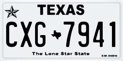 TX license plate CXG7941