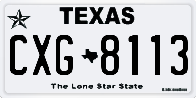 TX license plate CXG8113