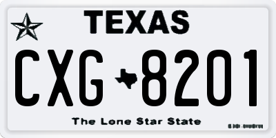 TX license plate CXG8201