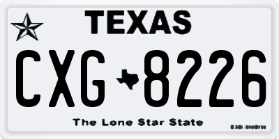 TX license plate CXG8226