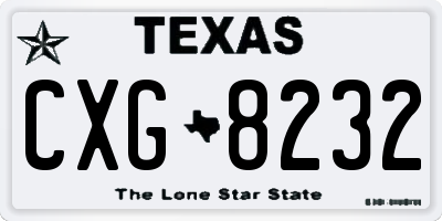 TX license plate CXG8232