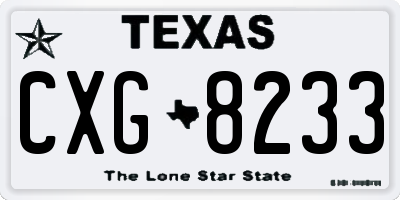 TX license plate CXG8233