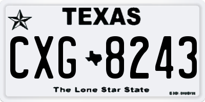 TX license plate CXG8243