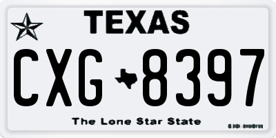 TX license plate CXG8397