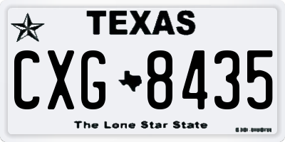 TX license plate CXG8435