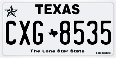 TX license plate CXG8535