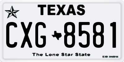 TX license plate CXG8581
