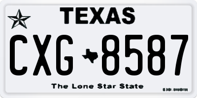 TX license plate CXG8587