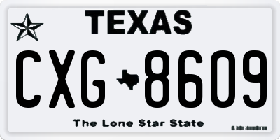 TX license plate CXG8609