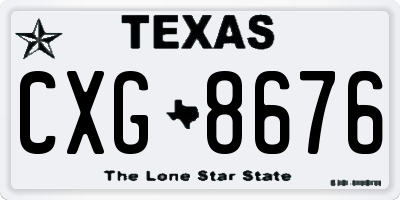 TX license plate CXG8676