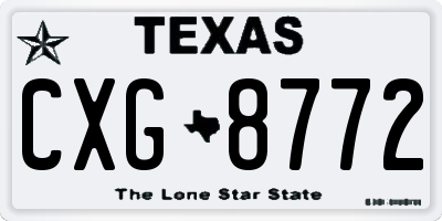 TX license plate CXG8772