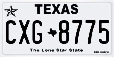 TX license plate CXG8775