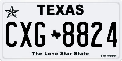 TX license plate CXG8824