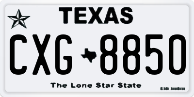 TX license plate CXG8850