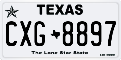 TX license plate CXG8897