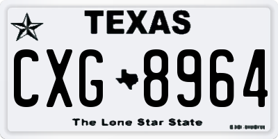 TX license plate CXG8964