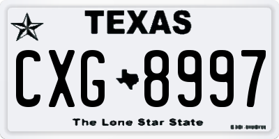 TX license plate CXG8997