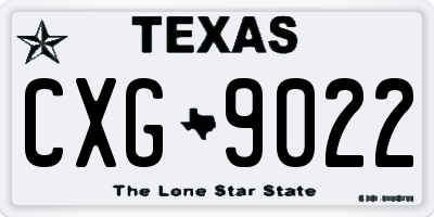 TX license plate CXG9022