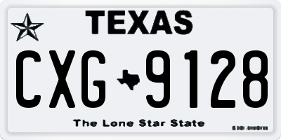 TX license plate CXG9128
