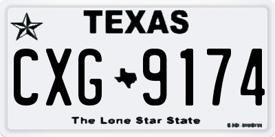 TX license plate CXG9174