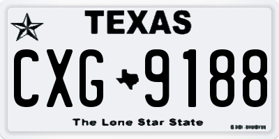TX license plate CXG9188
