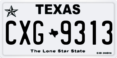 TX license plate CXG9313