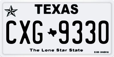 TX license plate CXG9330