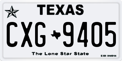 TX license plate CXG9405