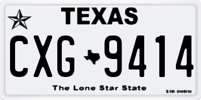 TX license plate CXG9414