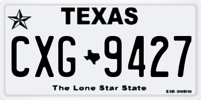 TX license plate CXG9427