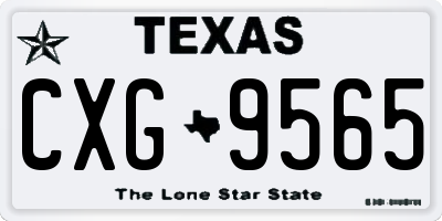 TX license plate CXG9565