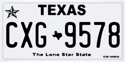 TX license plate CXG9578