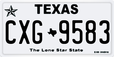 TX license plate CXG9583