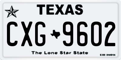 TX license plate CXG9602