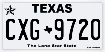 TX license plate CXG9720