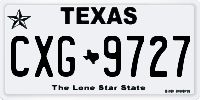TX license plate CXG9727