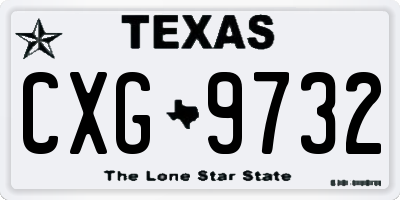 TX license plate CXG9732