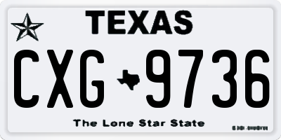 TX license plate CXG9736