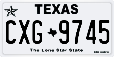TX license plate CXG9745