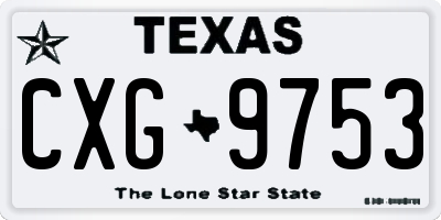 TX license plate CXG9753