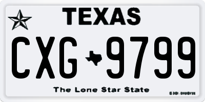TX license plate CXG9799
