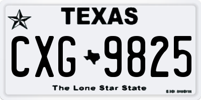 TX license plate CXG9825