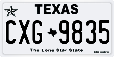 TX license plate CXG9835