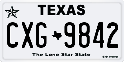 TX license plate CXG9842