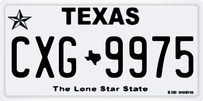 TX license plate CXG9975