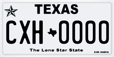 TX license plate CXH0000