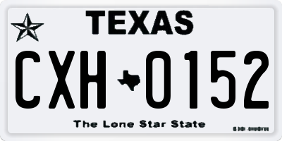 TX license plate CXH0152