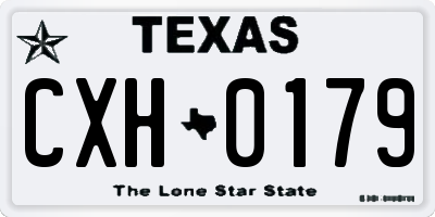 TX license plate CXH0179